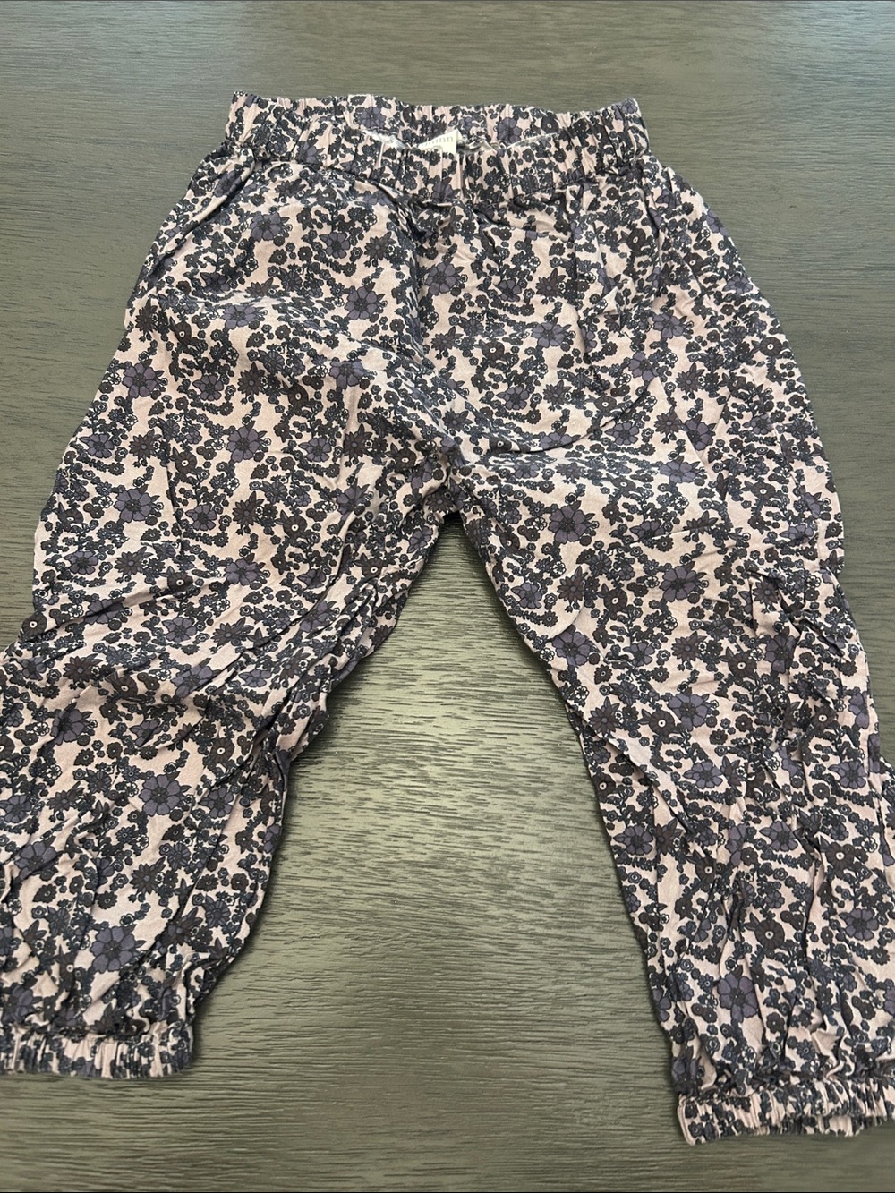 kate quinn purple Floral Elastic Waist Leggings